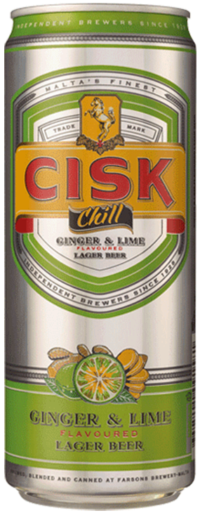 Cisk Chill Ginger und Limette - aromatisches Bier aus Malta